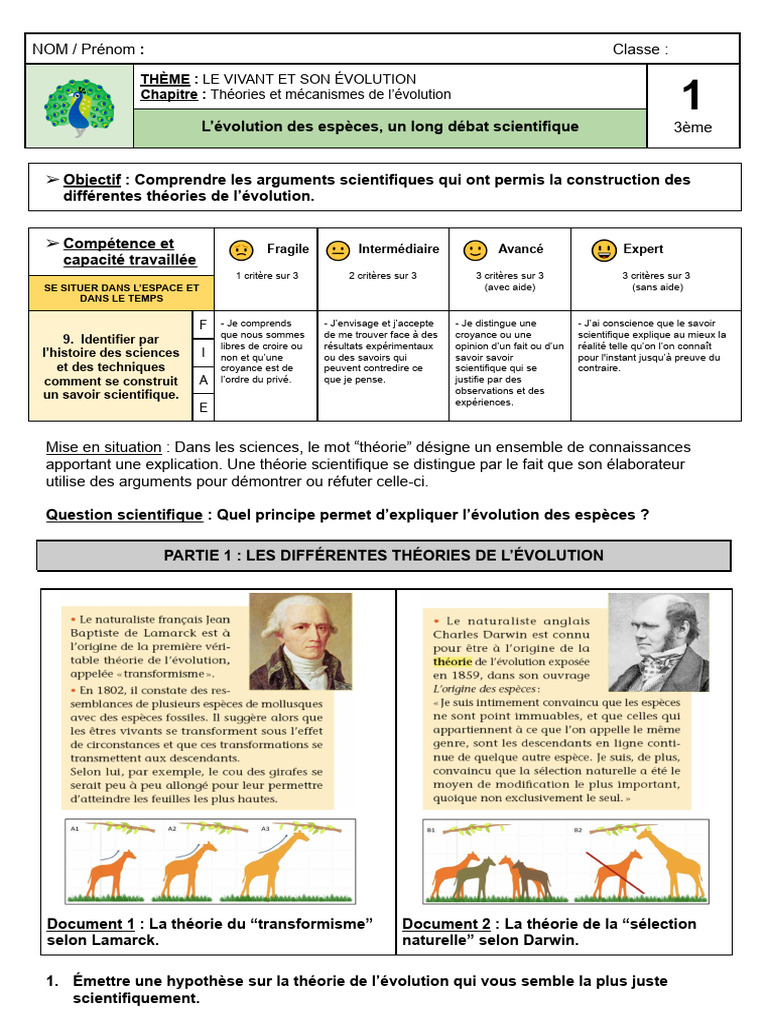 Théories de l'évolution des espèces | PDF | Évolution | Théorie
