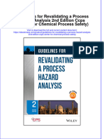 Guidelines For Revalidating A Process Hazard Analysis 2Nd Edition Ccps Center For Chemical Process Safety full chapter