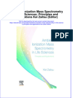 Ambient Ionization Mass Spectrometry In Life Sciences Principles And Applications Kei Zaitsu Editor full chapter