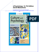 Culture and Psychology 7E 7Th Edition David Matsumoto Full Chapter