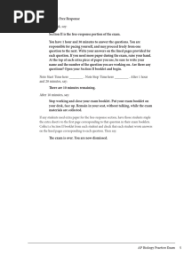 Ap Biology 2020 Practice Exam and Notes 3 FRQ