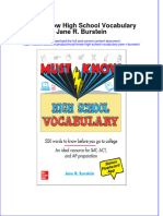 Must Know High School Vocabulary Jane R Burstein Download PDF Chapter