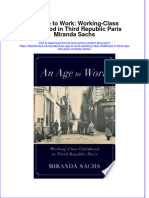 An Age To Work Working Class Childhood In Third Republic Paris Miranda Sachs full chapter