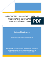 Directrices y Lineamientos para Educacion Abierta