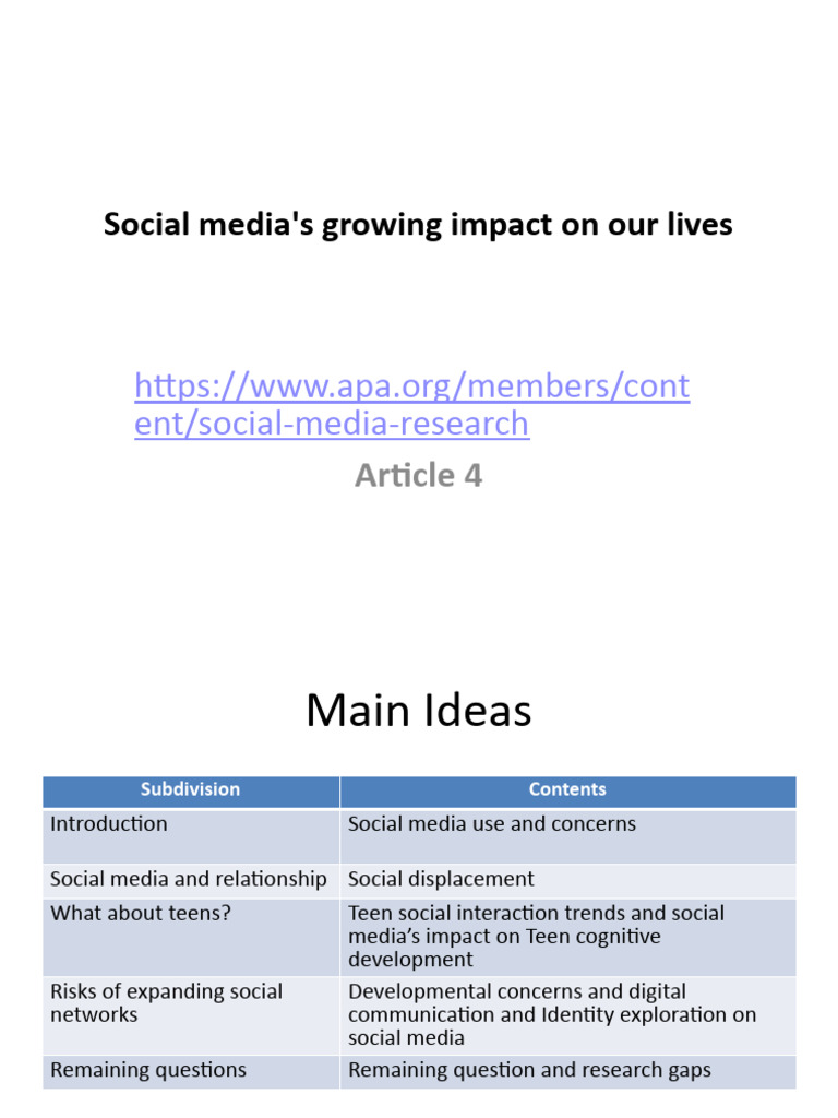 Social Media's Impact on Teens | PDF | Adolescence | Social Media