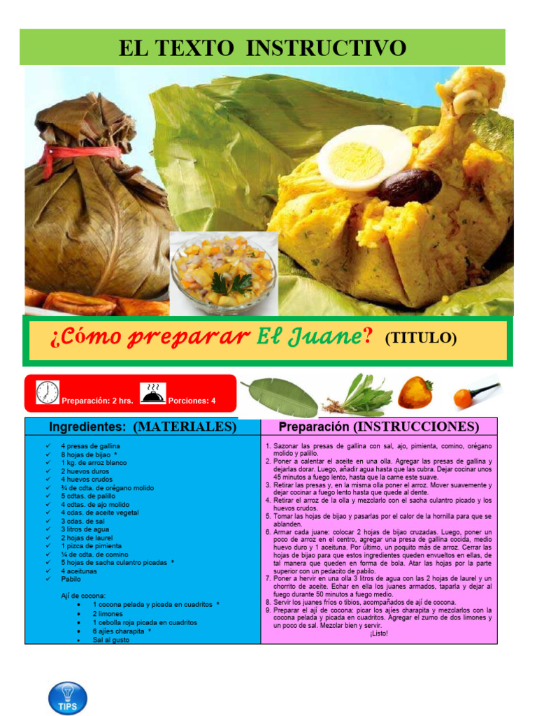 Receta del Juane de Gallina | PDF | Cilantro | Alimentos