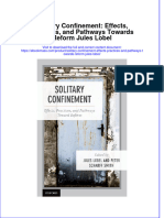 Solitary Confinement Effects Practices and Pathways Towards Reform Jules Lobel Full Download Chapter