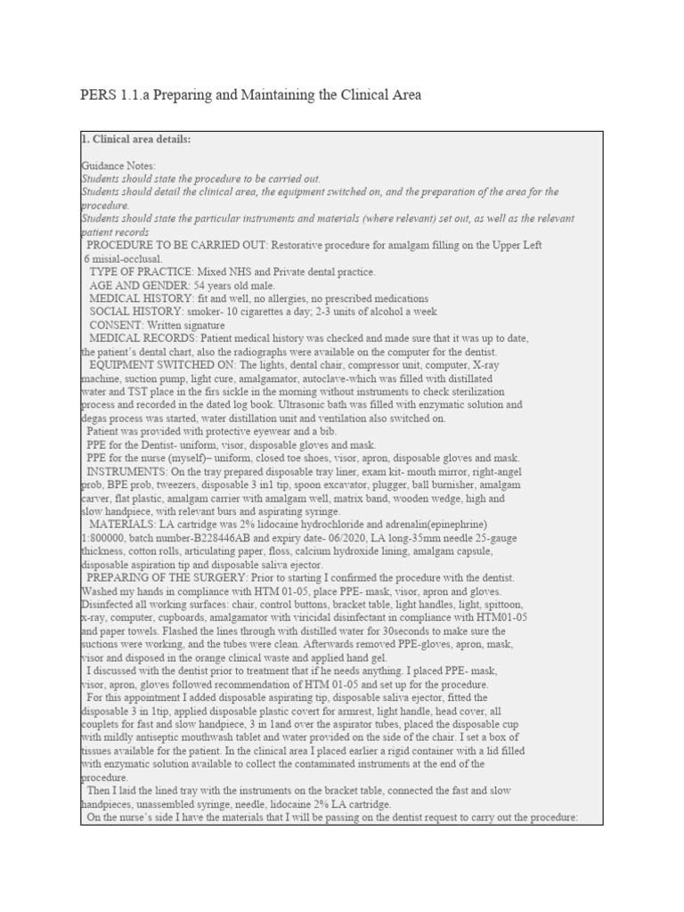PERS 1.1a | Download Free PDF | Surgery | Sterilization (Microbiology)