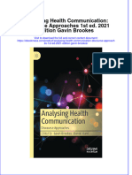 Analysing Health Communication Discourse Approaches 1St Ed 2021 Edition Gavin Brookes Full Chapter