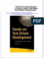 Hands On Test Driven Development Using Ruby Ruby On Rails and Rspec 1 Converted Edition Greg Donald Full Chapter