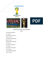 Fixture de Paraguay Eliminatorias Sudamericanas 2014