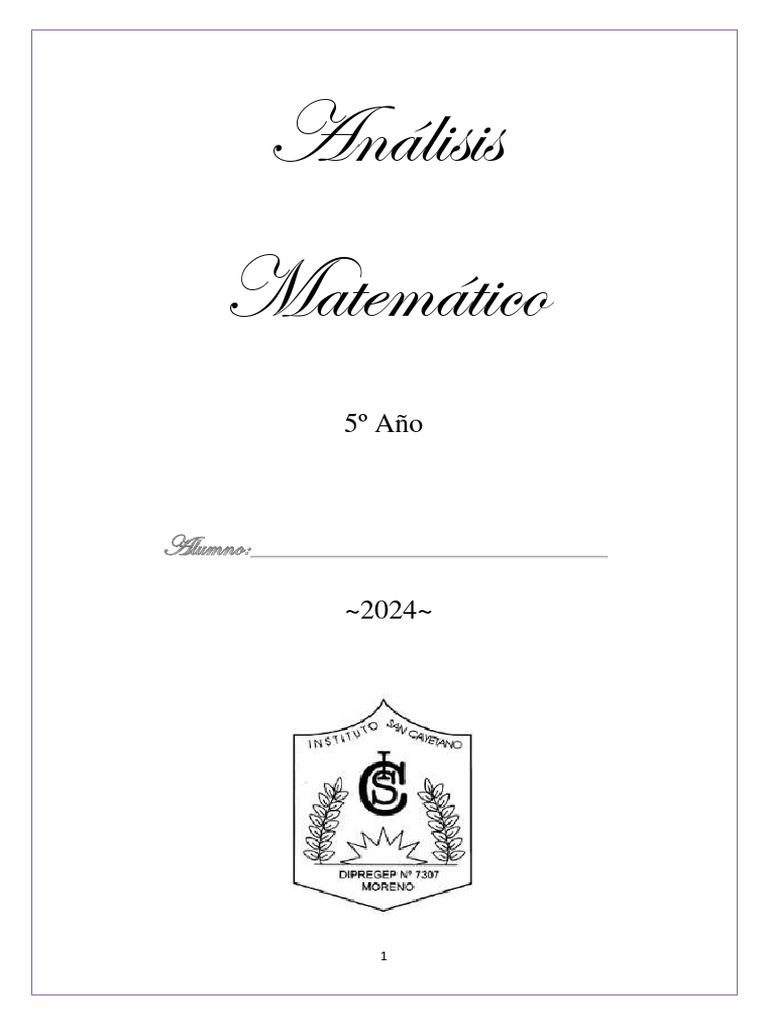 ANLISIS MATEMTICO 5to 2024 | PDF | Logaritmo | Asíntota