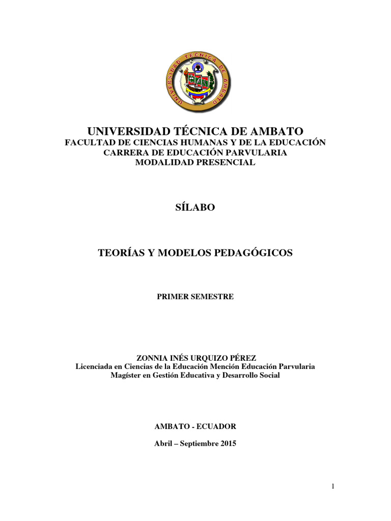 Teorías y Modelos Pedagógicos en Educación | PDF | Plan de estudios ...