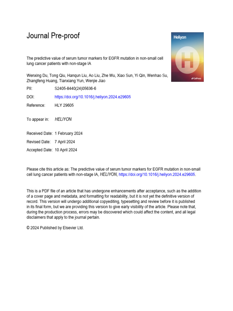 1 s2.0 S2405844024056366 Main | PDF | Epidermal Growth Factor Receptor ...