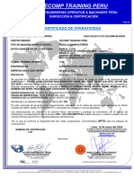 Certificado de Operatividad RD