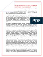 La Importancia de La Mujer en El Proceso de Independencia Del Perú