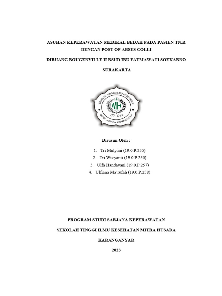 Asuhan Keperawatan Pasien Abses Colli | PDF | Sains & Matematika