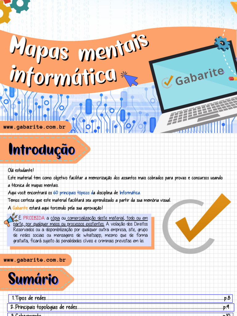 6 Informática 60 Mapas Mentais Pdf Rede De Computadores