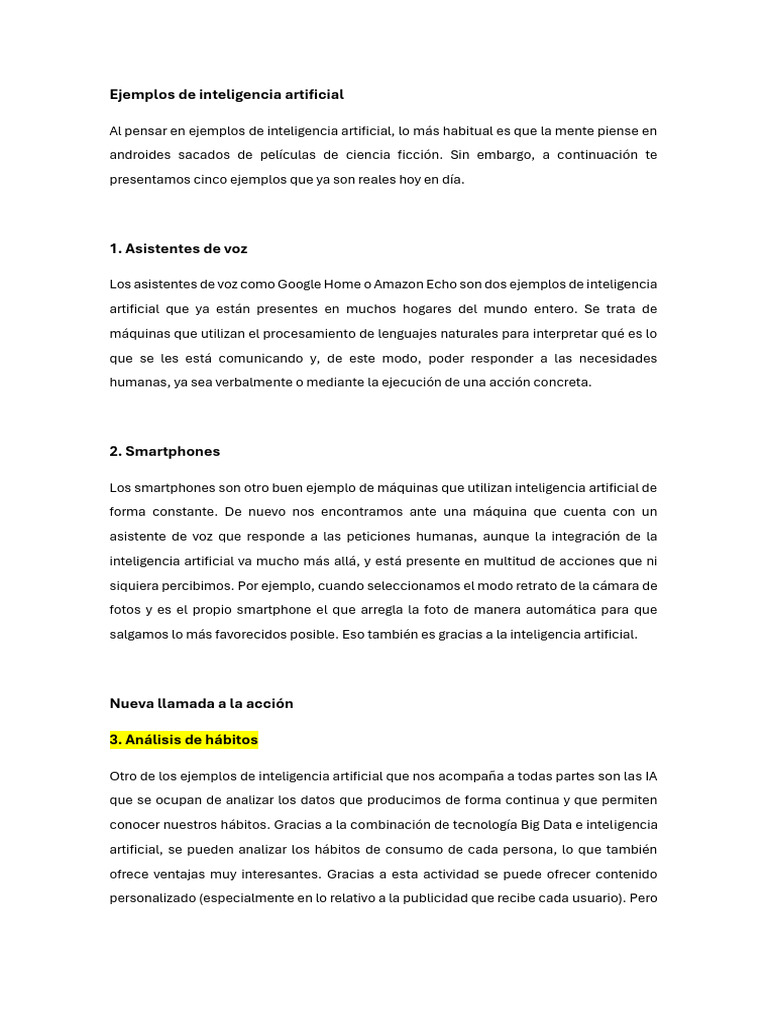 Ejemplos reales de inteligencia artificial | PDF | Inteligencia ...