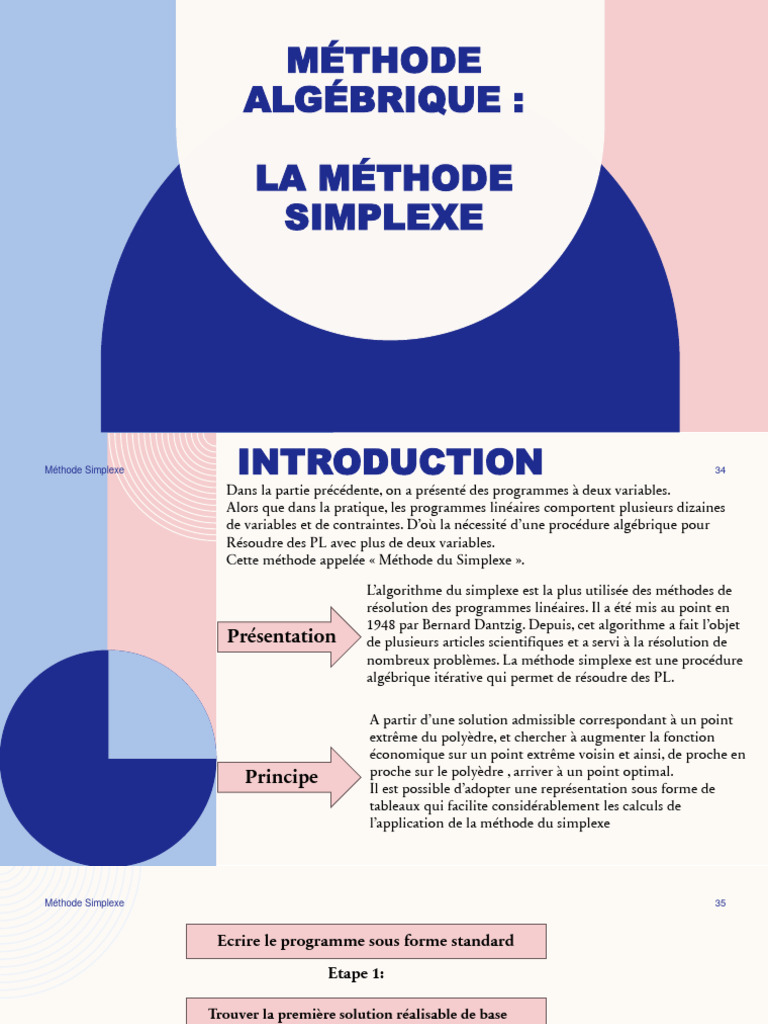 Méthode du Simplexe en Optimisation | PDF | Optimisation linéaire ...