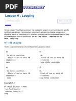 Looping in Visual Basic