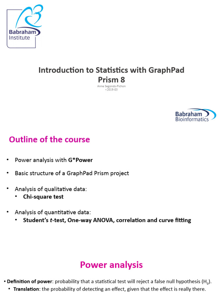 Introduction To Statistics With GraphPad Prism Slides | Download Free ...
