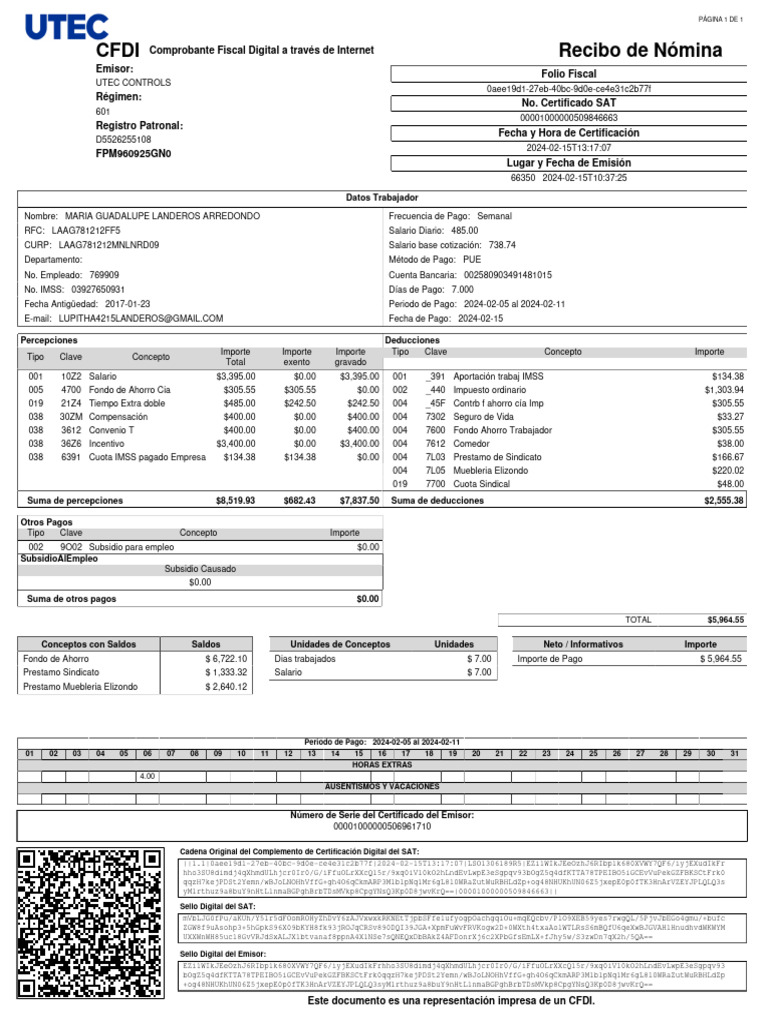 Folio Fiscal De Nómina Ejemplo – AWPWUU