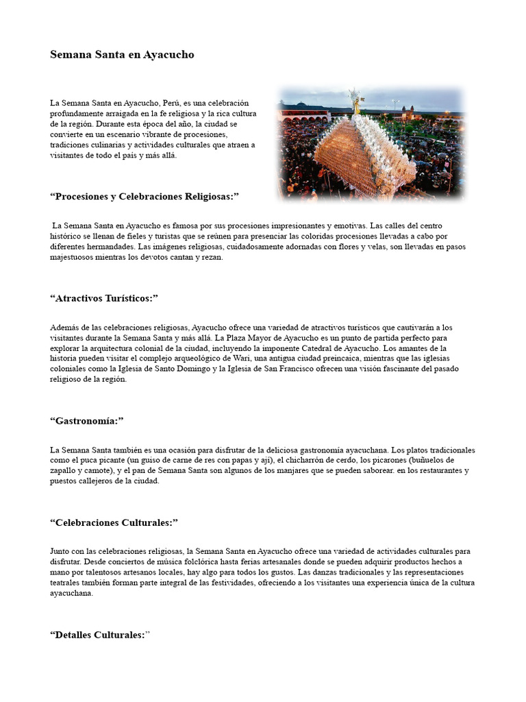 Semana Santa en Ayacucho | PDF
