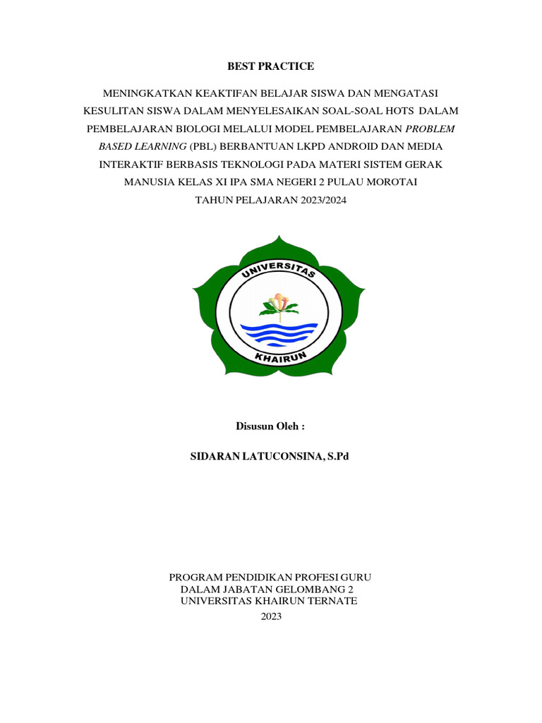 Best Practice - Sidaran Latuconsina-1 | PDF