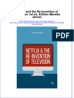 Netflix and The Re Invention of Television 1St Ed Edition Mareike Jenner Download PDF Chapter