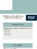 Week 6 - Reading Writing Skills