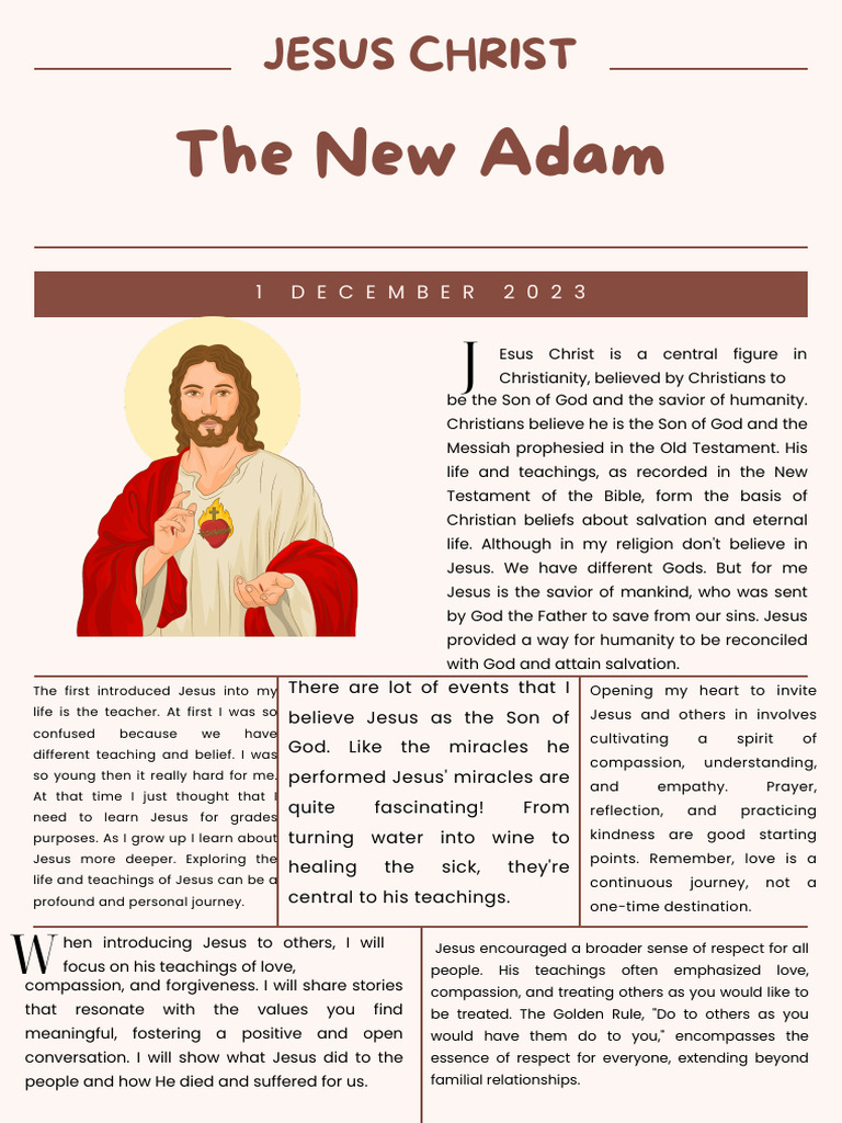 Jesus: The New Adam and His Teachings | PDF | Jesus | God