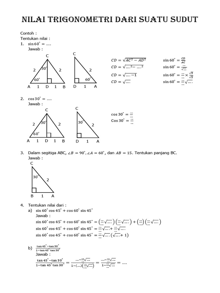 Nilai Trigonometri Dari Suatu Sudut Pdf