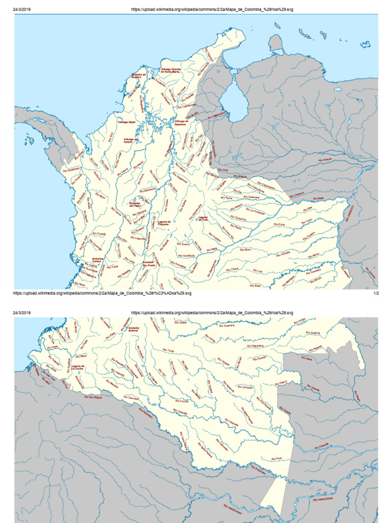 Mapa de Colombia (Ríos) | PDF | Ciencias sociales | Ciencia y matemática