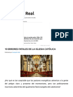 10 Errores Fatales de La Iglesia Católica