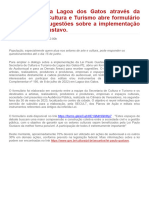 A Prefeitura Da Lagoa Dos Gatos Através Da Secretaria de Cultura e Turismo Abre Formulário para Receber Sugestões Sobre A Implementação Da Lei Paulo Gustavo