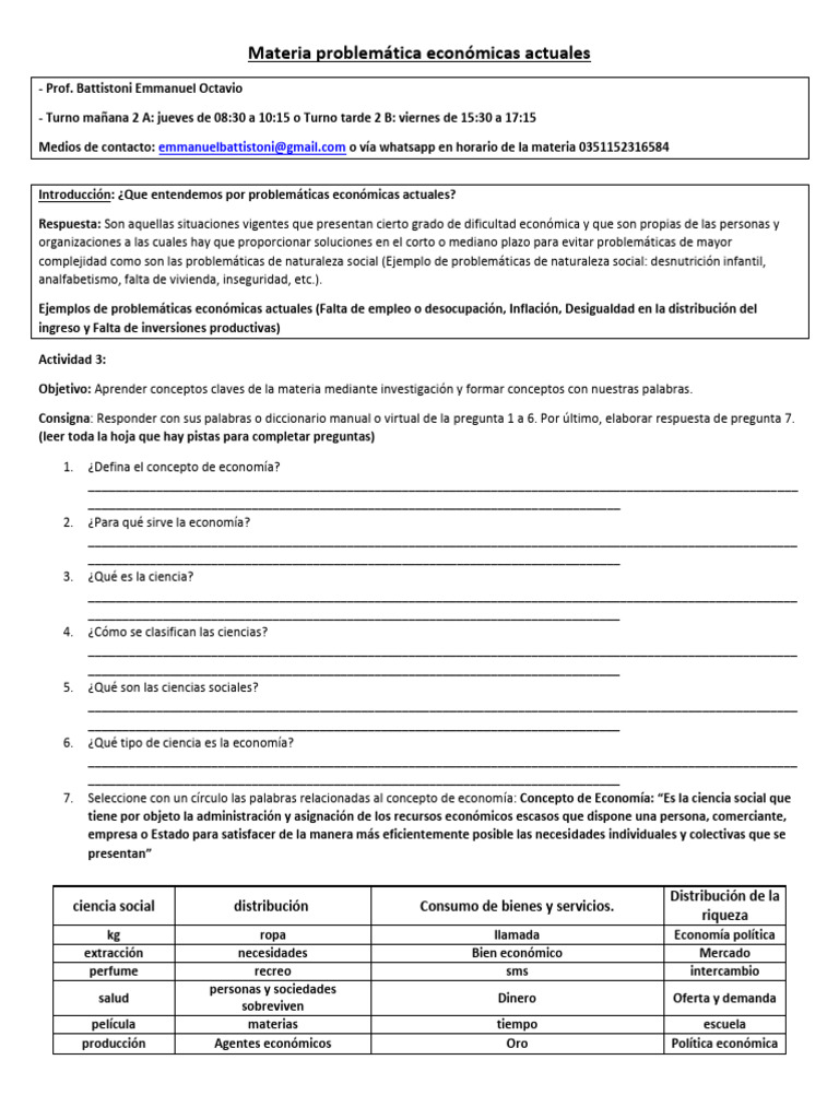Actividad 3 Problematicas Economicas Actuales - Prof. Battistoni 3 ...
