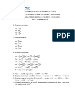 Segunda Atividade de Trigonometria e Números complexos