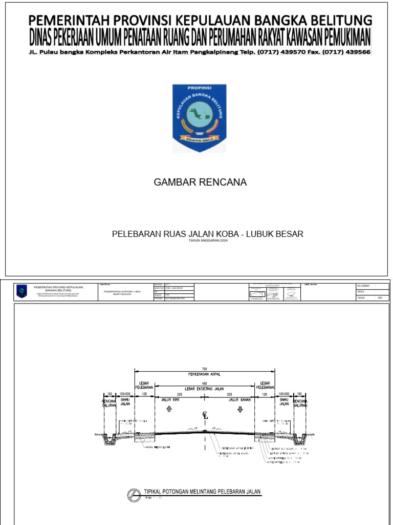08 Gambar Rencana Pelebaran Ruas Jalan Koba Lubuk Besar 2024 Pdf