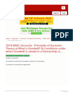 2018 WAEC Accounts - Principles of Accounts Theory A) What Is Goodwill? B) Condi
