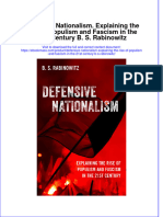 Defensive Nationalism Explaining The Rise Of Populism And Fascism In The 21St Century B S Rabinowitz full chapter