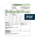 DOCUMENTO Packing List