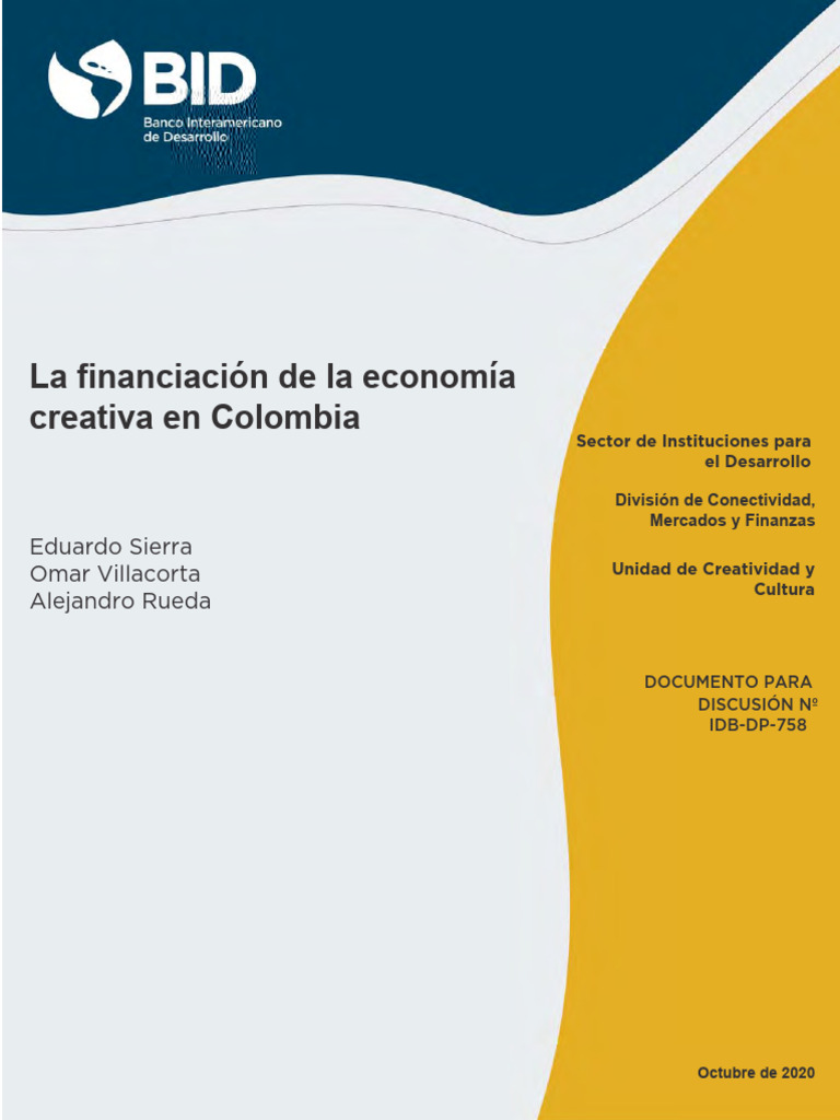 La Financiacion de La Economia Creativa en Colombia | PDF | Banco ...