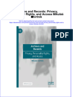 Archives and Records Privacy Personality Rights and Access Mikulas Ctvrtnik Full Chapter