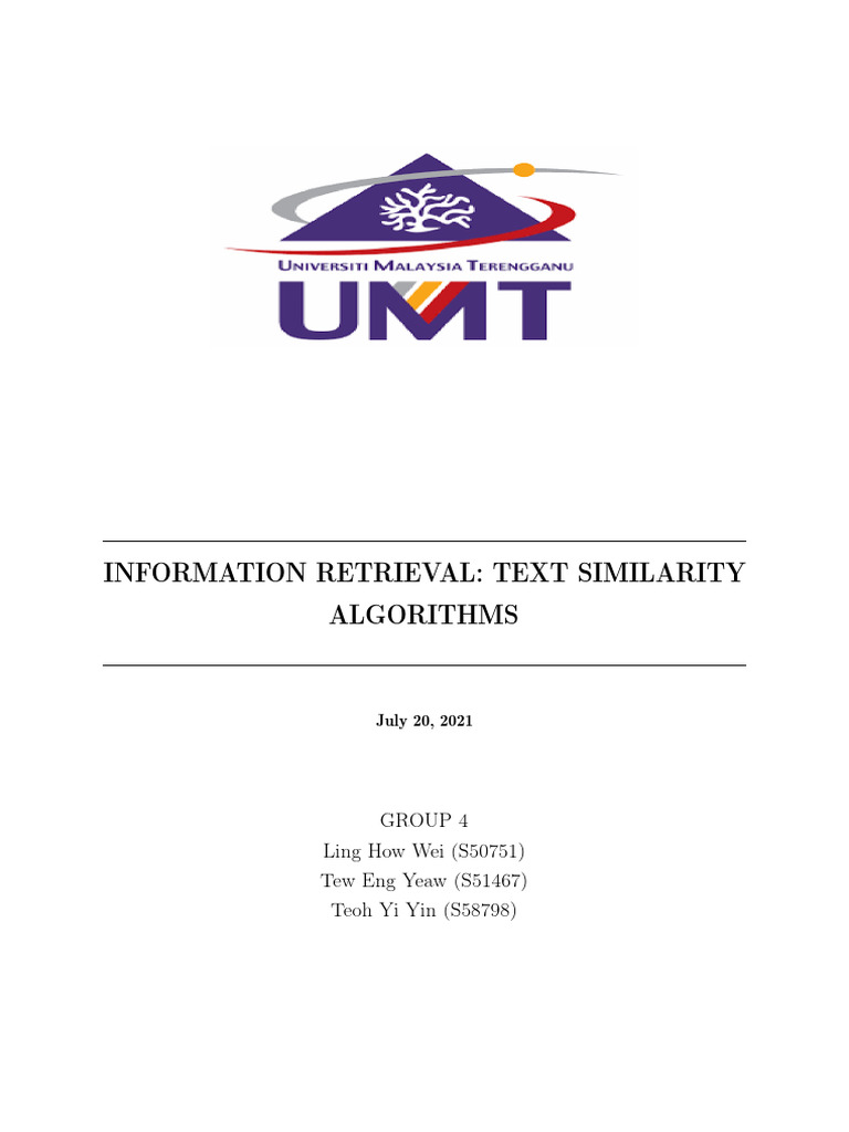 Text Similarity Algorithms | PDF | Information Retrieval