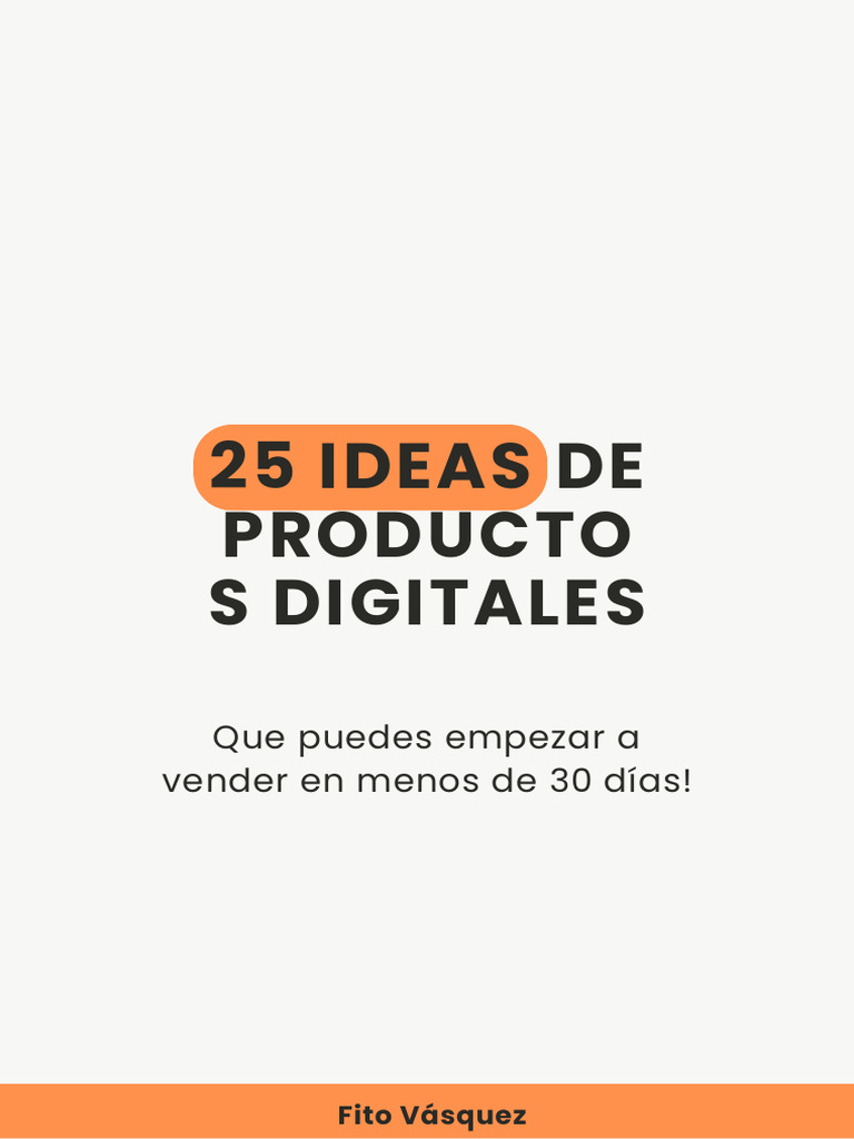 25 Ideas de Productos Digitales | PDF