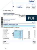 Estado de Cuenta $798.00: Movimientos Del Mes Anterior Total