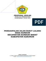 Proposal Pengaspalan Jalan Bukit Lalang Usulan Musrenbang Kecamatan Kundur Barat (Desa Kundur Tahun 2025)