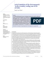 Numerical Simulation of The Electromagnetic Field in The Secondary Cooling Zone of Arc-Shaped Slabs