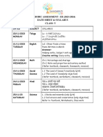 Periodic Assessment - Iii (2023-2024) Date Sheet & Syllabus Class: V
